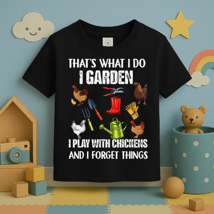 Thats What I Do I Garden I Play With Chickens Forget Things Toddler T-Shirt