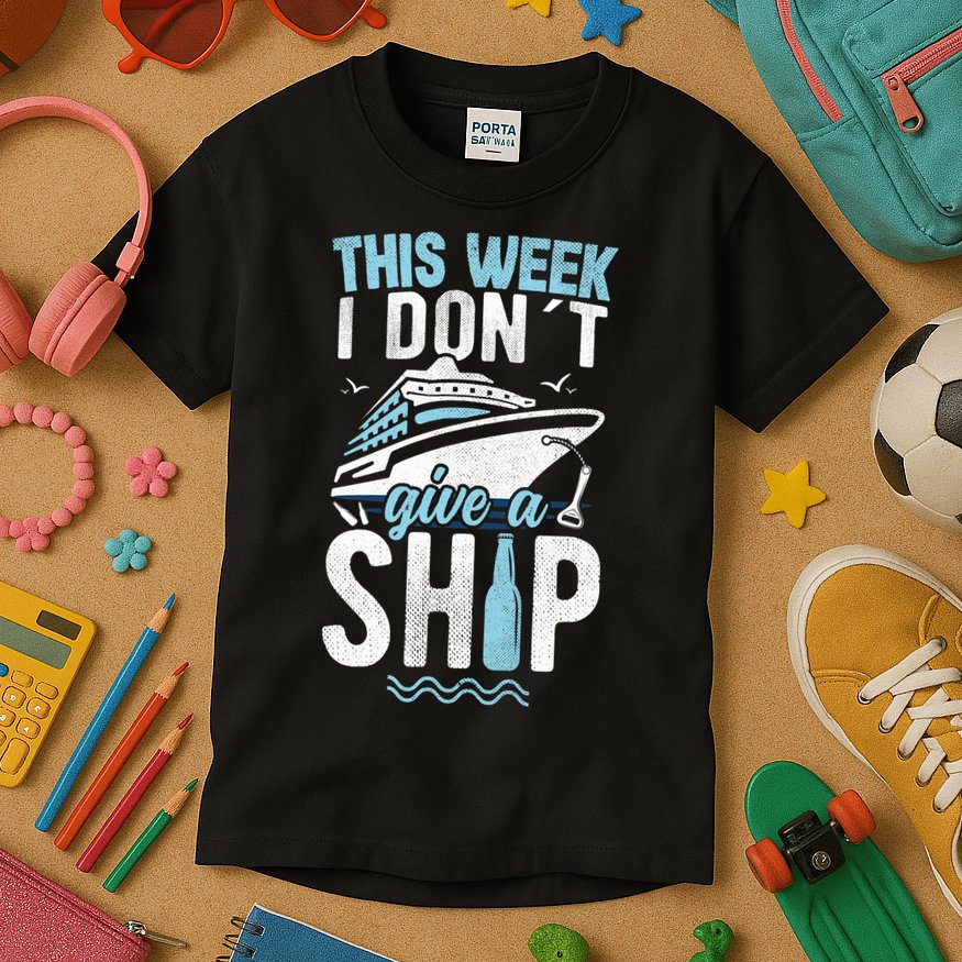 This Week I Don´t Give A Ship Cruise Trip Vacation Funny Kids T-Shirt