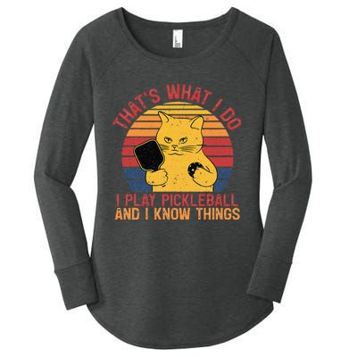 Thats What I Do Cat Lovers Paddleball Player Pickleball Women's Perfect Tri Tunic Long Sleeve Shirt