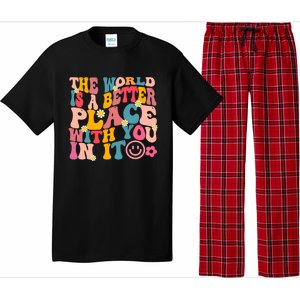 The World Is A Better Place With You In It Retro Good Vibes Gift Pajama Set