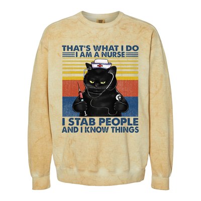 Thats What I Do I Am A Nurse I Stab People Cats Nursing Colorblast Crewneck Sweatshirt