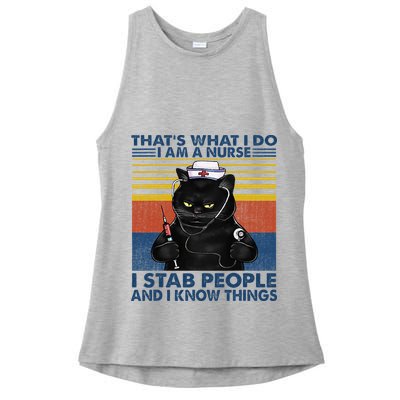 Thats What I Do I Am A Nurse I Stab People Cats Nursing Ladies PosiCharge Tri-Blend Wicking Tank