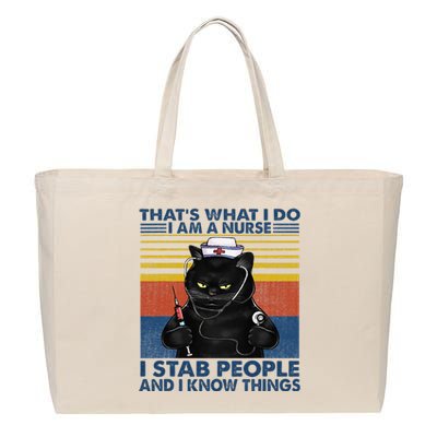 Thats What I Do I Am A Nurse I Stab People Cats Nursing Cotton Canvas Jumbo Tote