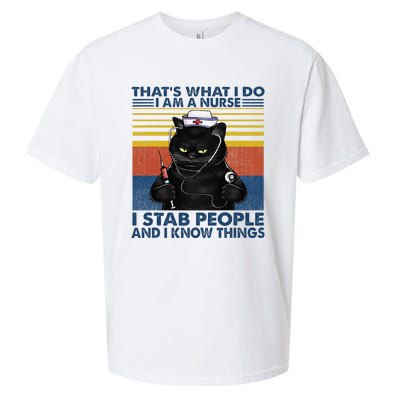 Thats What I Do I Am A Nurse I Stab People Cats Nursing Sueded Cloud Jersey T-Shirt