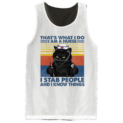 Thats What I Do I Am A Nurse I Stab People Cats Nursing Mesh Reversible Basketball Jersey Tank