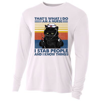 Thats What I Do I Am A Nurse I Stab People Cats Nursing Cooling Performance Long Sleeve Crew