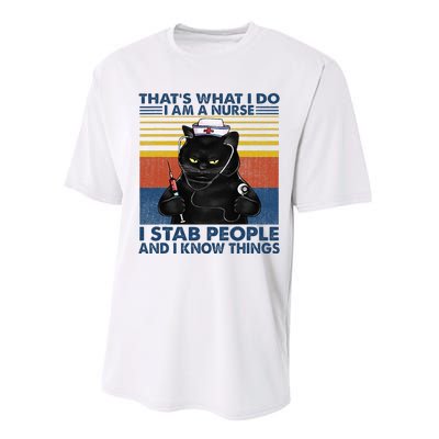 Thats What I Do I Am A Nurse I Stab People Cats Nursing Performance Sprint T-Shirt