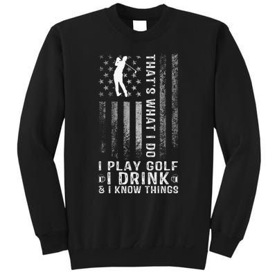 That's What I Do I Play Golf And I Know Things Retro Sweatshirt