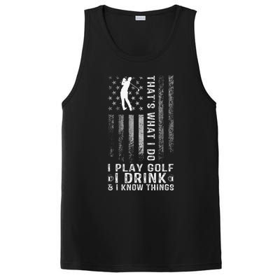 That's What I Do I Play Golf And I Know Things Retro PosiCharge Competitor Tank