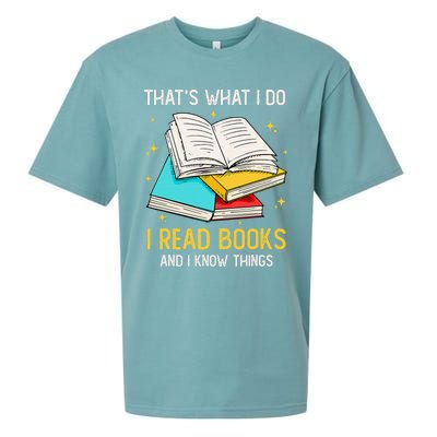 That's What I Do I Read Books And I Know Things Library Sueded Cloud Jersey T-Shirt