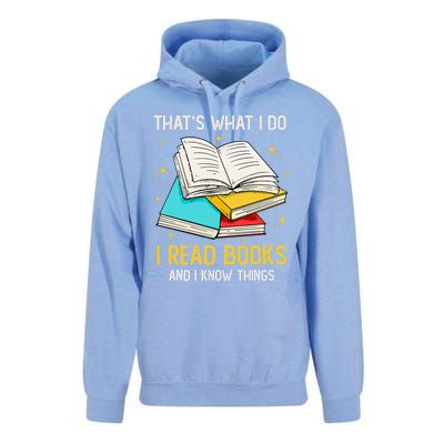 That's What I Do I Read Books And I Know Things Library Unisex Surf Hoodie