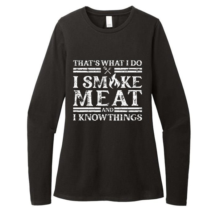 That´S What I Do I Smoke Meat And I Know Things Bbq Womens CVC Long Sleeve Shirt