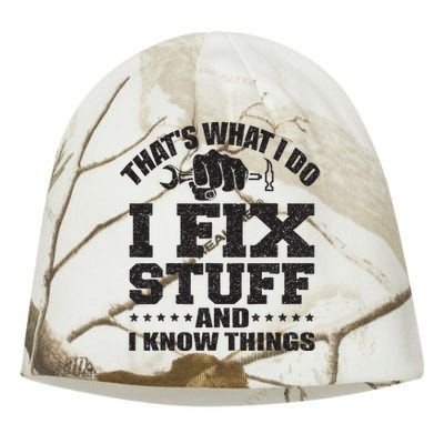 Thats What I Do I Fix Stuff And I Know Things Kati - Camo Knit Beanie