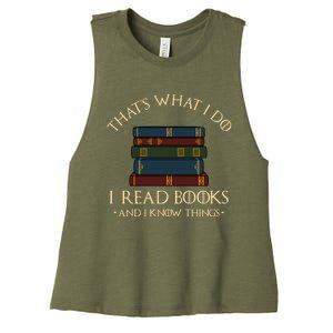 That's What I Do I Read Books And I Know Things - Reading Women's Racerback Cropped Tank