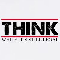 Think While It's Still Legal Distressed Garment-Dyed Sweatshirt
