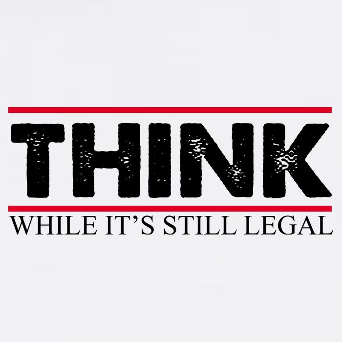 Think While It's Still Legal Distressed Garment-Dyed Sweatshirt