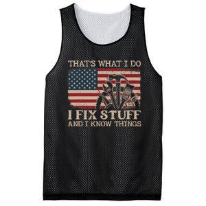 That's What I Do I Fix Stuff And I Know Things Funny Saying Mesh Reversible Basketball Jersey Tank