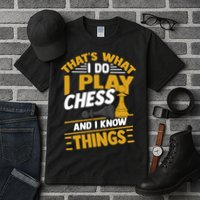Thats What I Do I Play Chess And I Know Things Funny Chessboard Set King Tall T-Shirt
