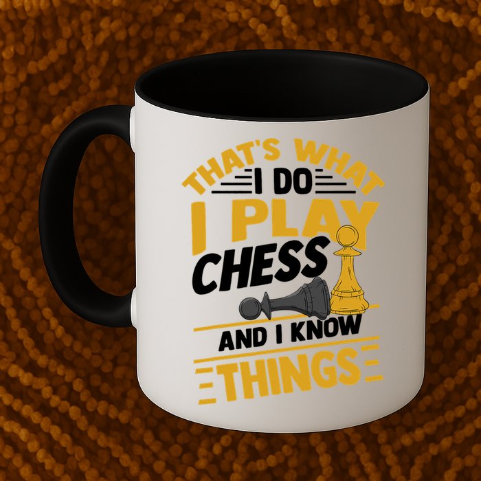 Thats What I Do I Play Chess And I Know Things Funny Chessboard Set King Mug