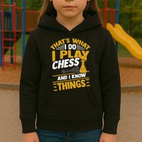 Thats What I Do I Play Chess And I Know Things Funny Chessboard Set King Kids Hoodie