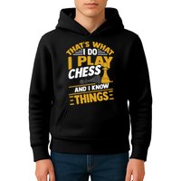 Thats What I Do I Play Chess And I Know Things Funny Chessboard Set King Kids Hoodie