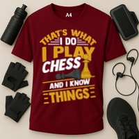 Thats What I Do I Play Chess And I Know Things Funny Chessboard Set King Performance Shirt