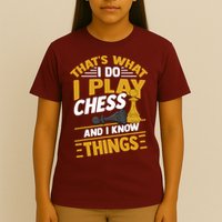 Thats What I Do I Play Chess And I Know Things Funny Chessboard Set King T-Shirt