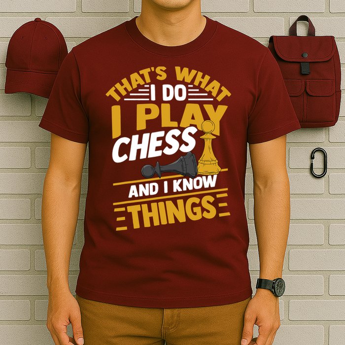 Thats What I Do I Play Chess And I Know Things Funny Chessboard Set King T-Shirt