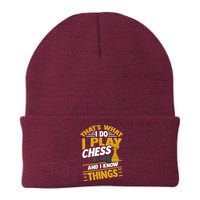 Thats What I Do I Play Chess And I Know Things Funny Chessboard Set King Beanie