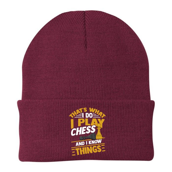 Thats What I Do I Play Chess And I Know Things Funny Chessboard Set King Beanie