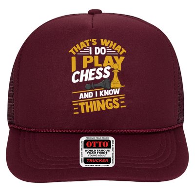 Thats What I Do I Play Chess And I Know Things Funny Chessboard Set King Hat