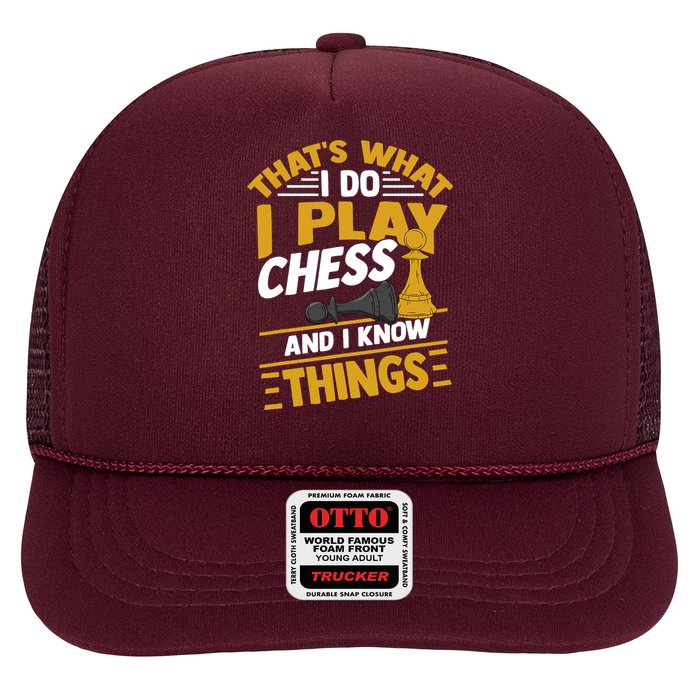 Thats What I Do I Play Chess And I Know Things Funny Chessboard Set King Hat