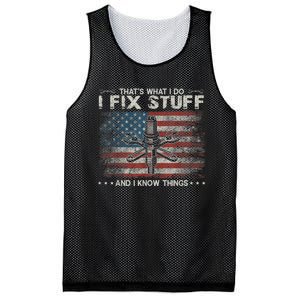 That's What I Do I Fix Stuff And I Know Things Funny Saying Mesh Reversible Basketball Jersey Tank