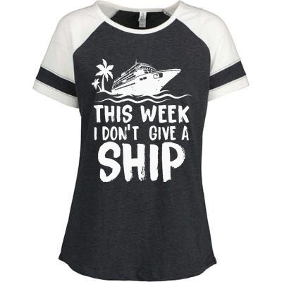 This Week I Don´t Give a Ship Cruise Trip Vacation funny Enza Ladies Jersey Colorblock Tee