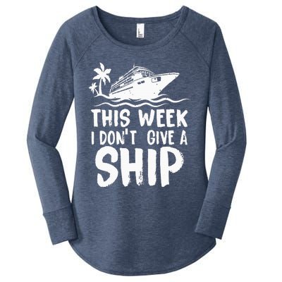 This Week I Don´t Give a Ship Cruise Trip Vacation funny Women's Perfect Tri Tunic Long Sleeve Shirt