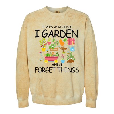 That's What I Do I Garden And I Forget Things gardening tee Colorblast Crewneck Sweatshirt