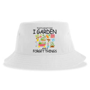 That's What I Do I Garden And I Forget Things gardening tee Sustainable Bucket Hat