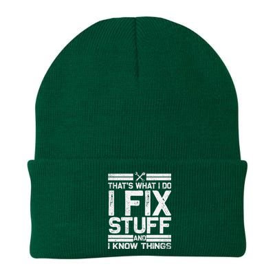 Thats What I Do I Fix Stuff And I Know Things Vintage Knit Cap Winter Beanie