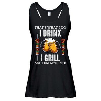 That's What I Do I Drink I Grill And Know Things BBQ Beer Ladies Essential Flowy Tank