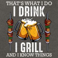 That's What I Do I Drink I Grill And Know Things BBQ Beer Cotton Canvas Backpack