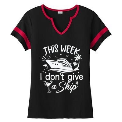 This Week IDont Give AShip White Ladies Halftime Notch Neck Tee