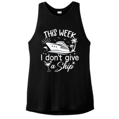 This Week IDont Give AShip White Ladies PosiCharge Tri-Blend Wicking Tank