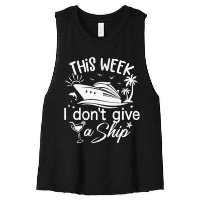 This Week IDont Give AShip White Women's Racerback Cropped Tank