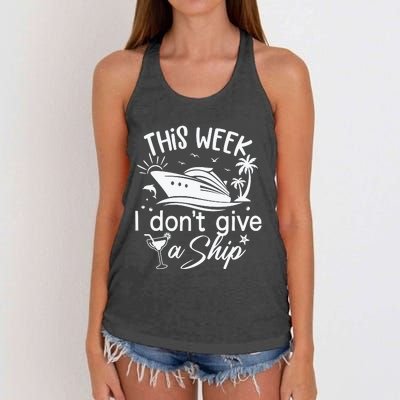 This Week IDont Give AShip White Women's Knotted Racerback Tank