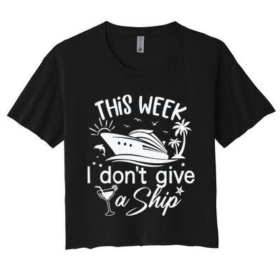 This Week IDont Give AShip White Women's Crop Top Tee