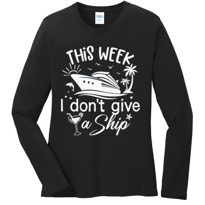 This Week IDont Give AShip White Ladies Long Sleeve Shirt