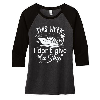 This Week IDont Give AShip White Women's Tri-Blend 3/4-Sleeve Raglan Shirt