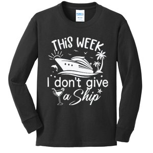 This Week IDont Give AShip White Kids Long Sleeve Shirt