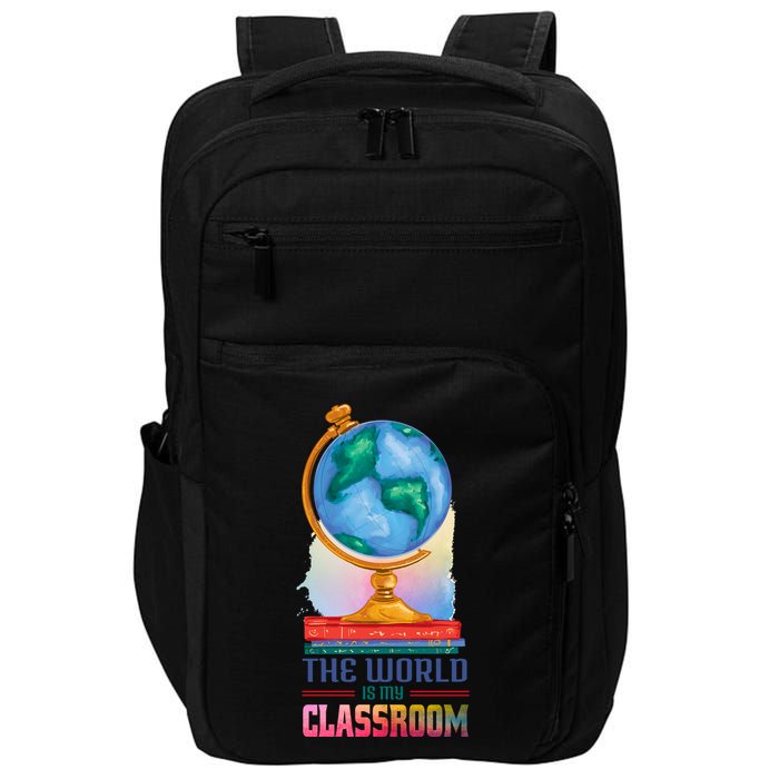 The World Is My Classroom Globe Impact Tech Backpack