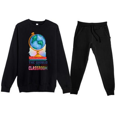 The World Is My Classroom Globe Premium Crewneck Sweatsuit Set